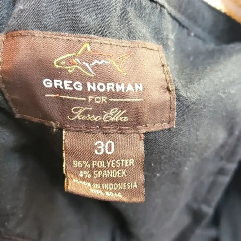 Greg Norman for Tasso Ella Black Golf Shorts Size 30